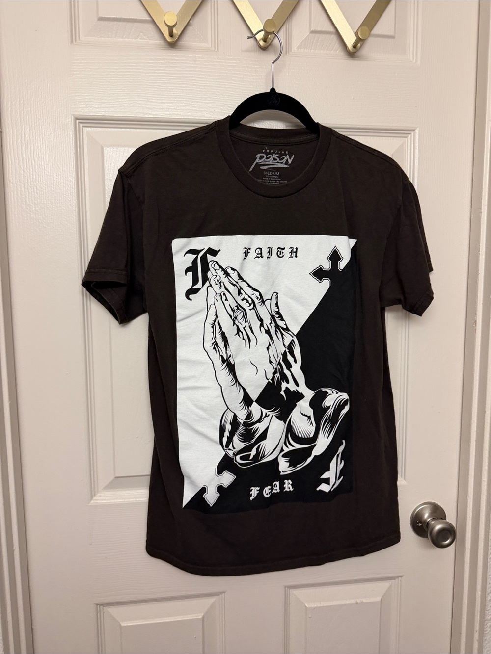 Faith Over Fear Graphic Tee - brown